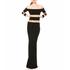 NWT Norma Kamali Off The Shoulder Spliced Dress